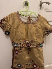 womens gold Saree embroidered