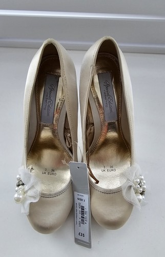 Ladies cream satin red - satin,