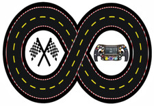 Pre-cut / un-cut Edible Icing Racing Track, Cars, Infinity Road, Figure 8, F1