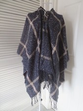 M&Co free size blue/beige checked shawl/wrap
