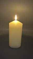 Real Wax Ivory Battery Operated Flickering Candle Please See Description