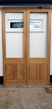 Reclaimed Pair Oak Doors Half Glazed   109 1/2 " High x 68" Wide