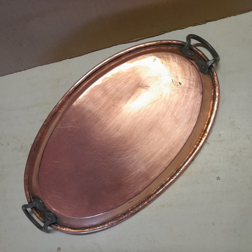 Copper flat pan gratin - pan, dish