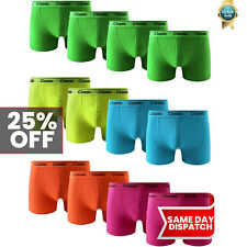 Mens 12 PK Boxer Shorts Classic Plain Neon Sport Trunks Designer Adult Underwear