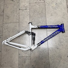 Kona Kikapu Full Suspension Mountain Bike Frame 18” w/ Fox Rear Shock Blue Retro
