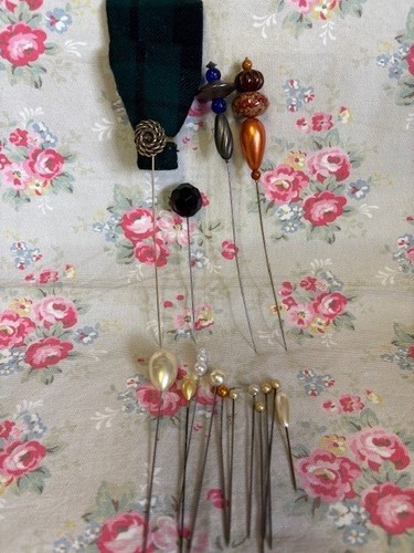 Vintage hat pins metal - hat, pins,