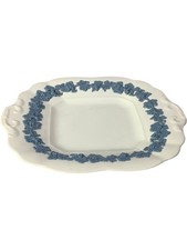 Wedgwood Queen's Ware Embossed Square Handled Cake Plate Ceramic