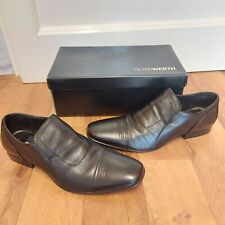 MENS.PETER WERTH BLACK LEATHER SLIP ON LAURIE LOAFER SHOES.SIZE 9