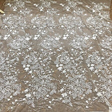 Shimmer Sequined Flower Lace Fabric Embroidery Lace Tulle for Party Dress