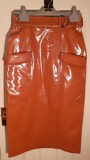 TOPSHOP GLOSSY TAN BROWN Faux