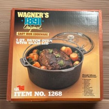 Vtg Wagner Cast Iron 5 Qt