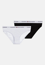 2 x Tommy Hilfiger Boys Briefs 14-16 Years Black / White New Cotton Stretch