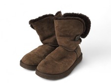 Ladies UGG AUSTRALIA Bailey Button Brown Suede Boots UK 5 M22