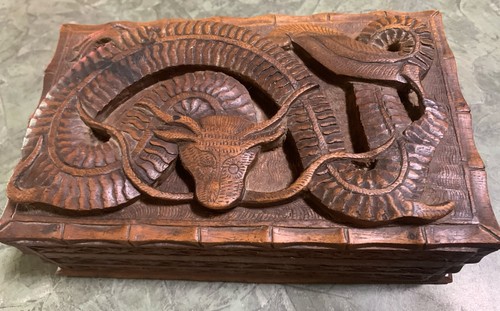 Vintage carved walnut wood - vintage,