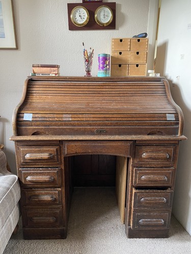 Oak roll top - roll, antique