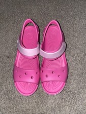 New Crocs Sandals Girls Pink And White J3 !!!