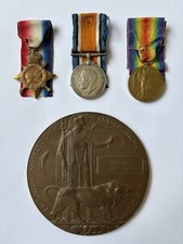 WW1 Trio & Plaque 18797 Pte Thomas Sainsbury 2nd Ox & Bucks Light Infantry.