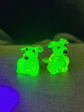 Uranium glass dog figurine