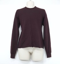 UNIQLO Burgundy Thin Knit Extra Fine MERINO WOOL Mens Crew Neck Jumper size M