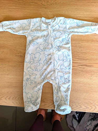 Disney dumbo fleece footed - footed, zip