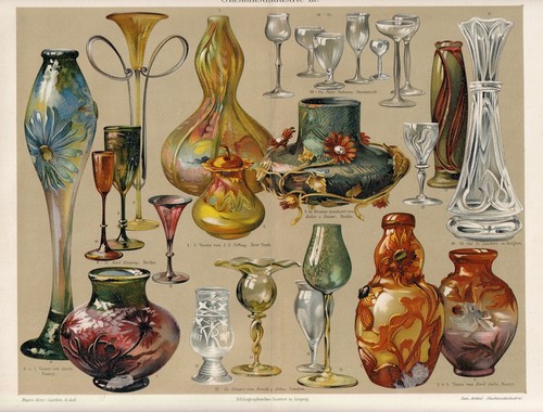 Art nouveau glass - nouveau, glass,