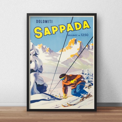 Vintage dolomites skiing - dolomites,