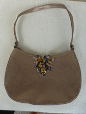 Armando Pollini Vintage Bronze Metallic Jewelled Handbag