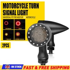 2X Bullet Motorcycle Black Turn Signal Blinker Lights For Yamaha Kawasaki Honda