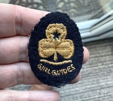 Vintage  Cloth Patch badge Girl Guides  Guiding / Promise Style Hat Badge