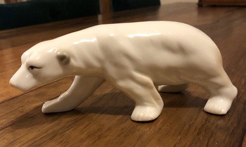 Porcelain polar bear ornament - bear,