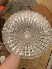 Superb Vintage Czech Bohemian Centerpiece Finest Cut Glass Lead Crystal Bowl