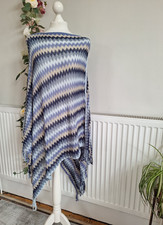 QED Blue/Beige Mix Cape Poncho