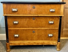 1930’s Art Deco BEIDERMEIR Chest Of 3 Drawers. Mirror Maple Top, Sycamore Body