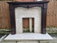 Fireplace surround with marble - fireplace,