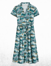 Women’s Seasalt Dress Cotton Elevated Garden Fit-and-Flare Helford Design Chalk