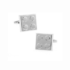 Silver Cufflinks Lego Shape from Charles William