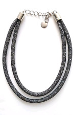 JAEGER * BLACK SPARKLY MESH DOUBLE ROW LADIES PARTY SPECIAL OCCASION NECKLACE