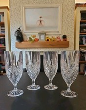 Godinger Milano Christmas Crystal  Wine or Iced Tea Goblets x4  H20cm x W8cm 