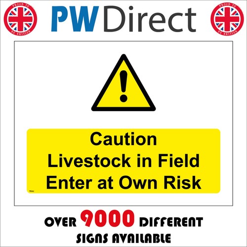 Sign livestock field - in,
