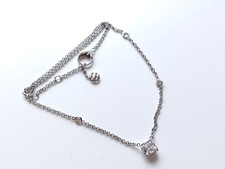 Sterling Silver Emporio Armani Clear Stone Pendant Necklace