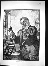 Original Old Antique Print