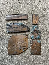 6 X Antique Copper Printing Plates Art Nouveau And Landscape And Machinery 