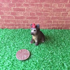 Dolls House YORKSHIRE TERRIER DOG Miniature Figure Pet Yorkie Resin  1:12 Scale