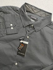 NEW Van Heusen Slim Fit Button Down Long Sleeve Shirt L Mens Geometric NWT Gray