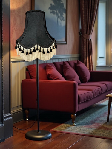 Black fabric table lampshades