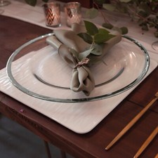 Glass Charger Plates for Weddings Christmas Event Party Decor Xmas 2025