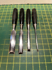 Graduated Set of 4 no. Good Quality Stanley 5001 Bevel Edge Wood Chisels