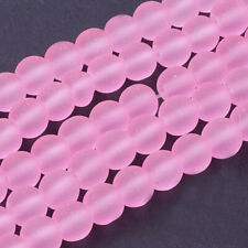 Frosted Round Glass Beads -
