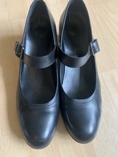 Ecco Shape Court Mary Jane Black Heels Shoes EU 41 UK 7.5 VGC