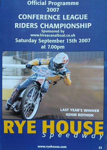 Rye house speedway - rye, programme
